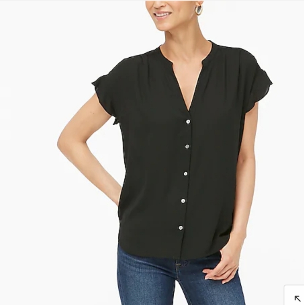 BRAND NEW J CREW RUFFLE SLEEVE BLOUSE SZ MED